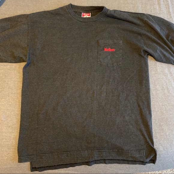 Other - Vintage Marlboro gray/black striped T Shirt